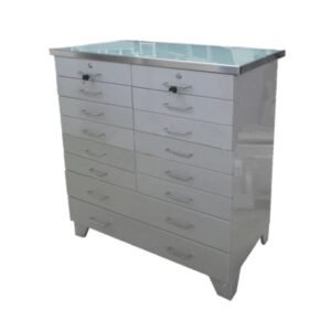 ARMARIO DE ACERO INOXIDABLE PARA INSTRUMENTAL DENTAL DE 2  CUERPOS